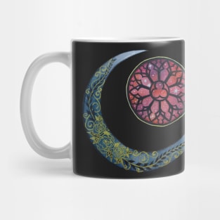 Watercolor Halloween Moon and Gothic Rose Mug